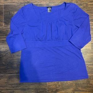 Ann Taylor 3/4 sleeve blouse with ruched top